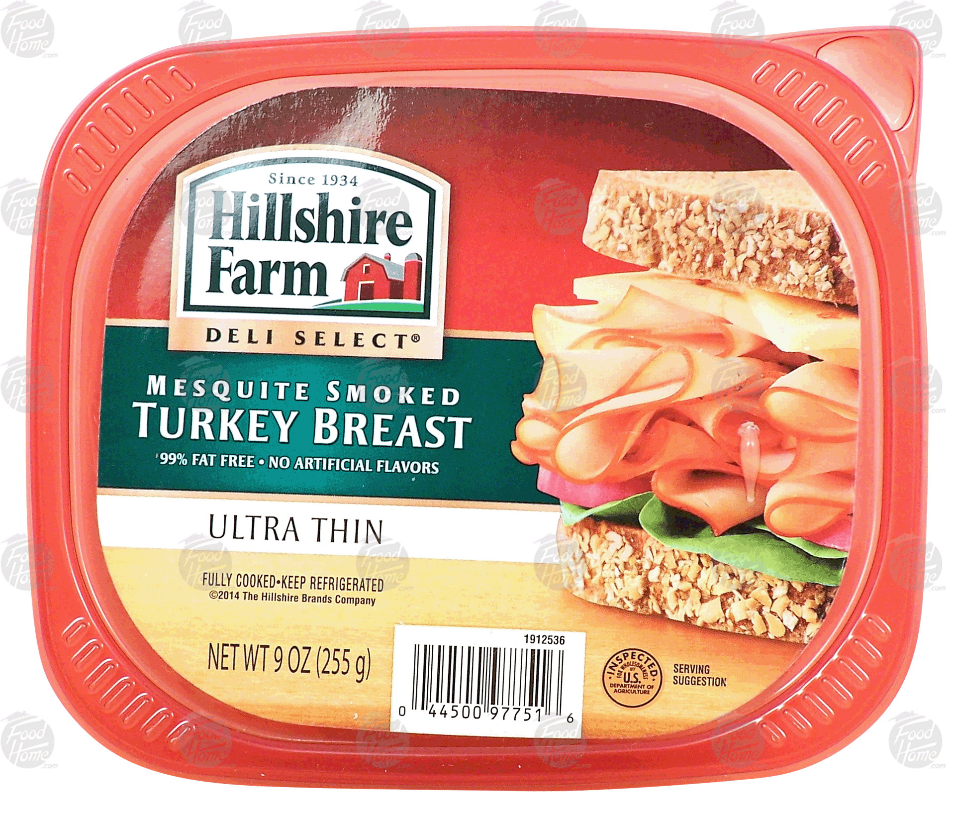 Hillshire Farm Deli Select mesquite smoked turkey breast, ultra thin, fully cooked Full-Size Picture